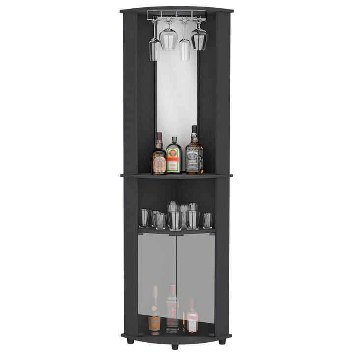 Corner Bar Cabinet Rialto, Living Room, Black