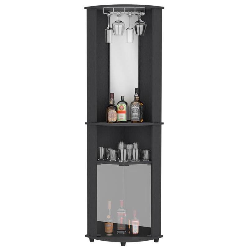 Corner Bar Cabinet Rialto, Living Room, Black