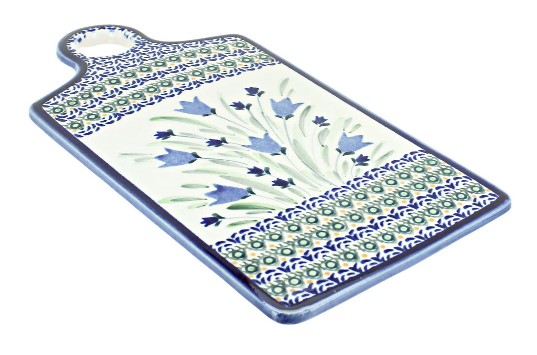 Blue Rose Polish Pottery Blue Tulip Cutting Board