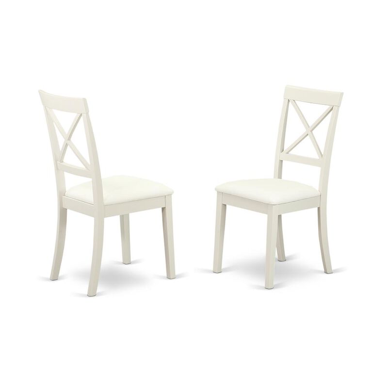 East West Furniture Dining Room Set Linen White, CABO6-LWH-W
