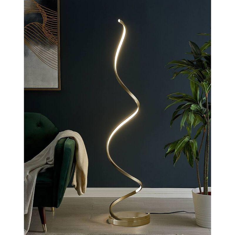 Modern Spiral Floor Lamp Metal Dimmable Integrated LED