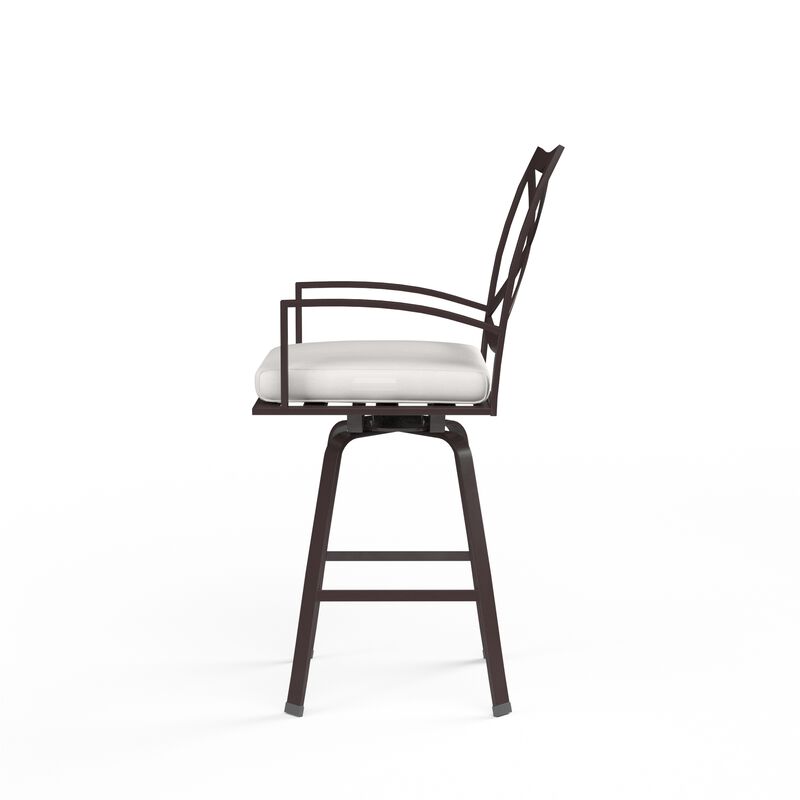 La Jolla Swivel Barstool in Canvas Flax w/ Self Welt