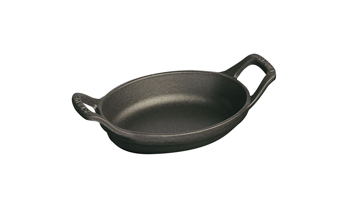 Staub Cast Iron 5.5-inch x 3.8-inch Mini Oval Gratin Baking Dish - Matte Black