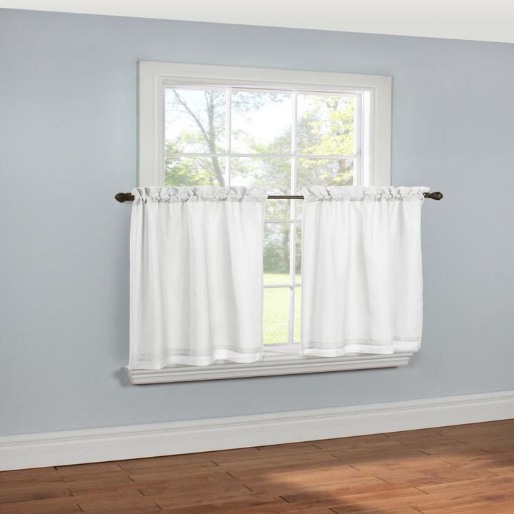 Thermavoile Rhapsody Lined Light Filtering Thermal Barrier Curtains Rod Pocket Curtain Tiers Pair Each 54" x 24"