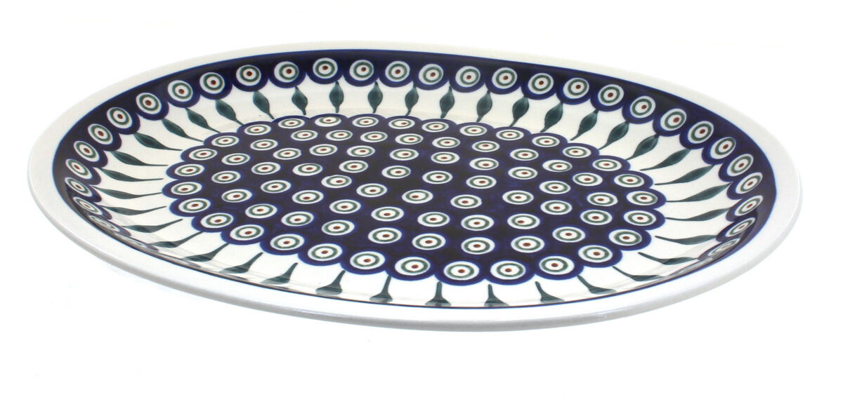 Blue Rose Polish Pottery Winter Nights Large Serving Platter