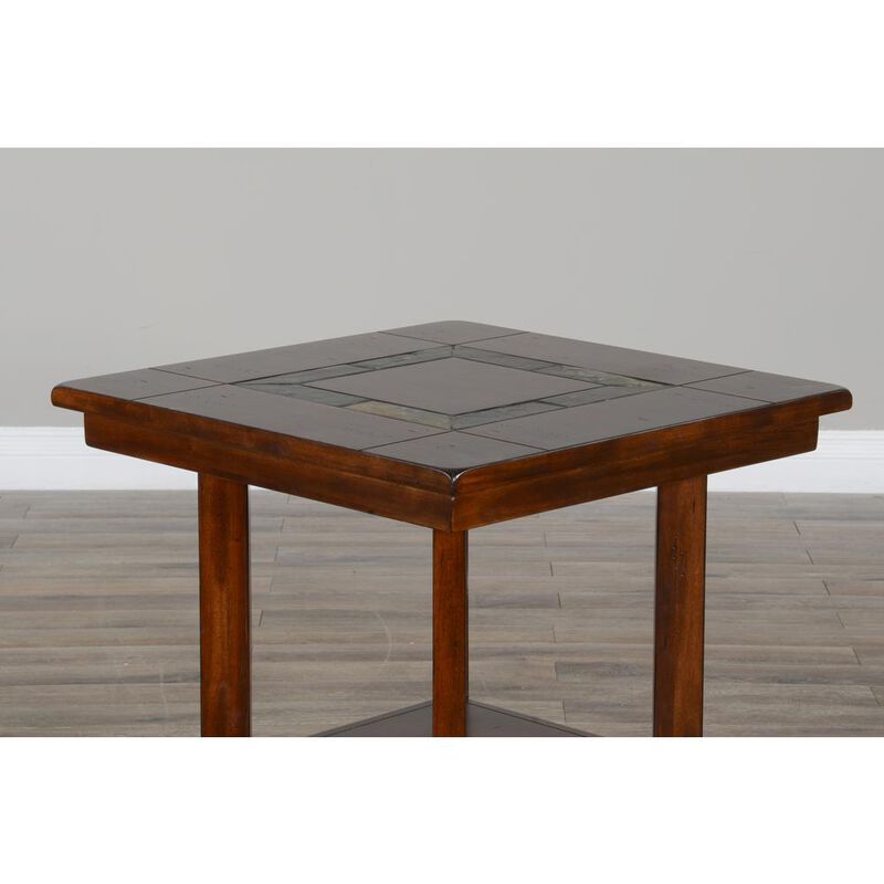 Sunny Designs Santa Fe 25 Mahogany Wood End Table in Dark Chocolate