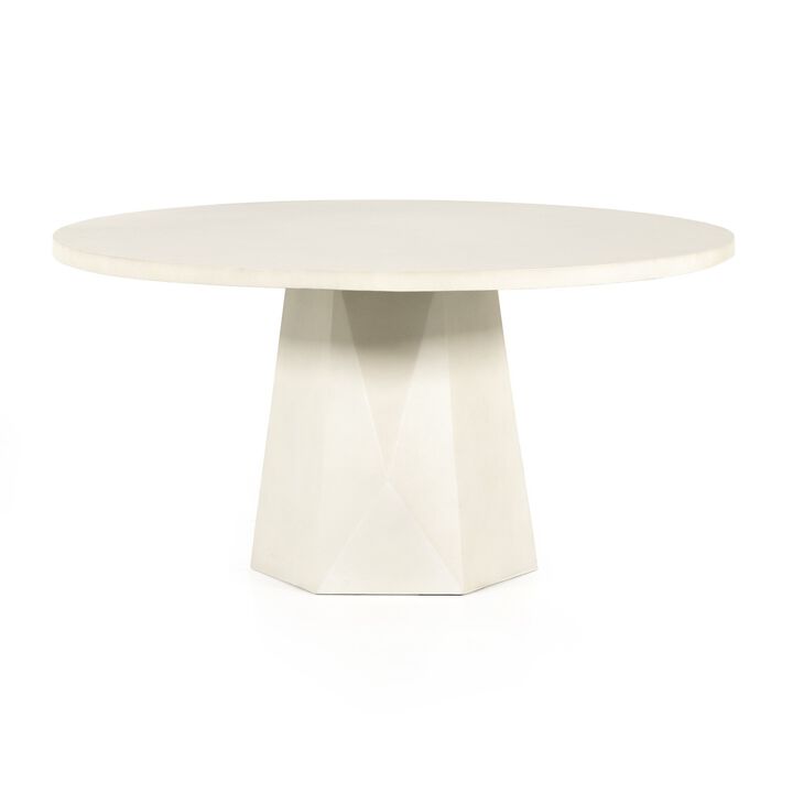 Bowman Outdoor Dining Table - White Concrete