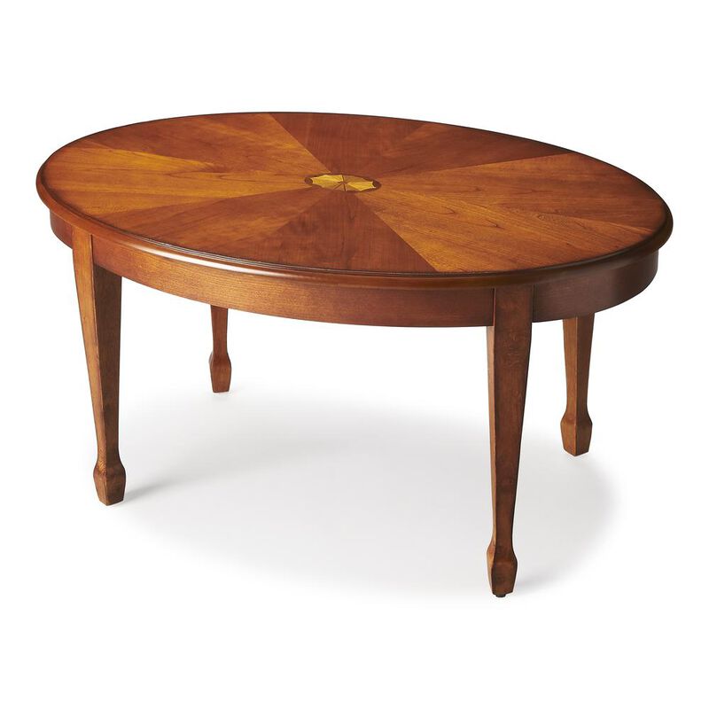 Butler Specialty Company Clayton Oval Wood Coffee Table, Medium Brown