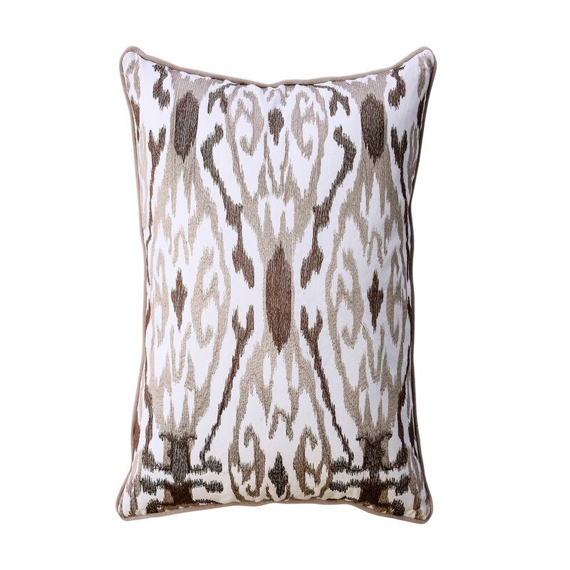 Contemporary Style Abstract Pattern Design Cotton Throw Pillow, Set of 2-Benzara