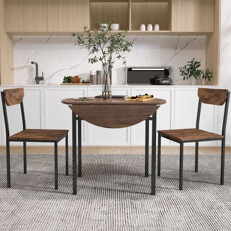 Merax Modern 3-Piece Round Dining Table Set