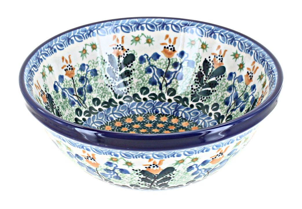 Blue Rose Polish Pottery Evergreen Magic Cereal/Soup Bowl