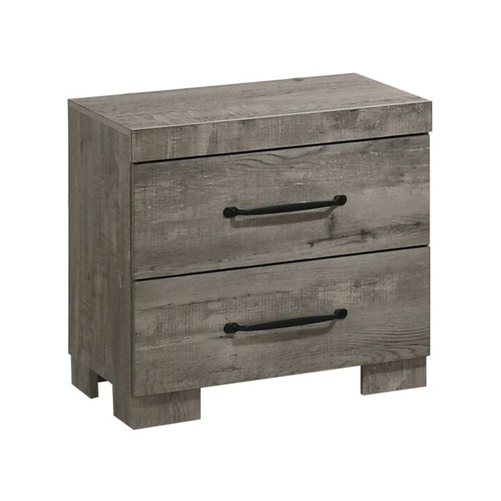 Best Quality Furniture Modern 2-Drawer Nightstand In Antique Gray Color