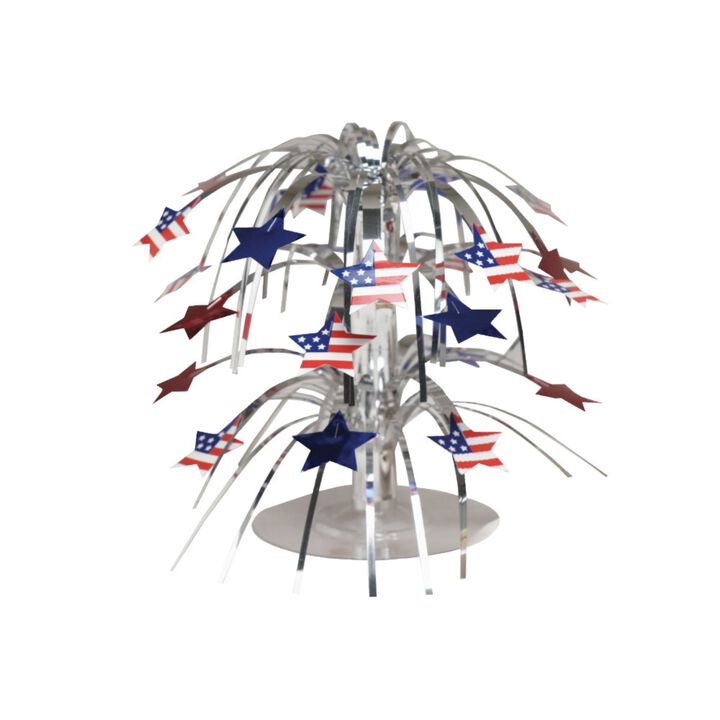 Club Pack of 12 Red and Blue Patriotic Mini Cascade Centerpieces Party Decors 8.5"