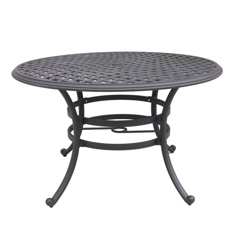 Round 4 - Person 49" Long Aluminum Dining Set with Cushions