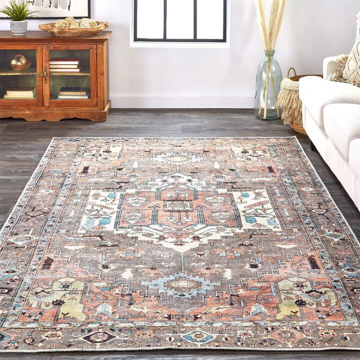 Percy 39AJF Taupe/Red/Brown 5'3" x 7'6" Rug