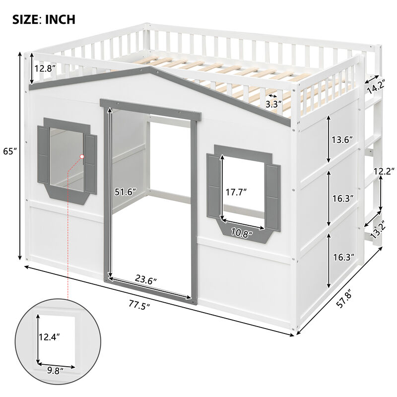 Merax House Loft Bed with Ladder