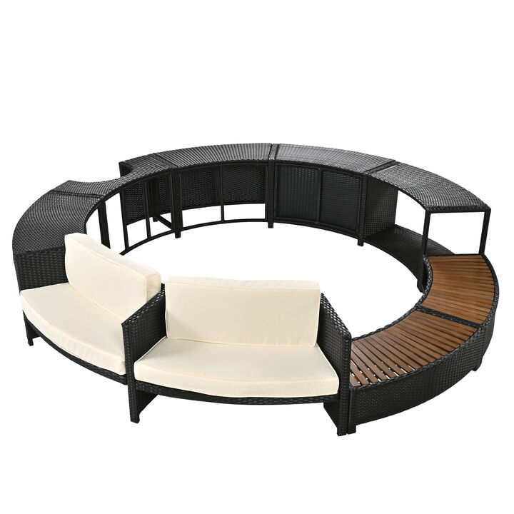 Merax Spa Frame Patio Rattan Sofa Set
