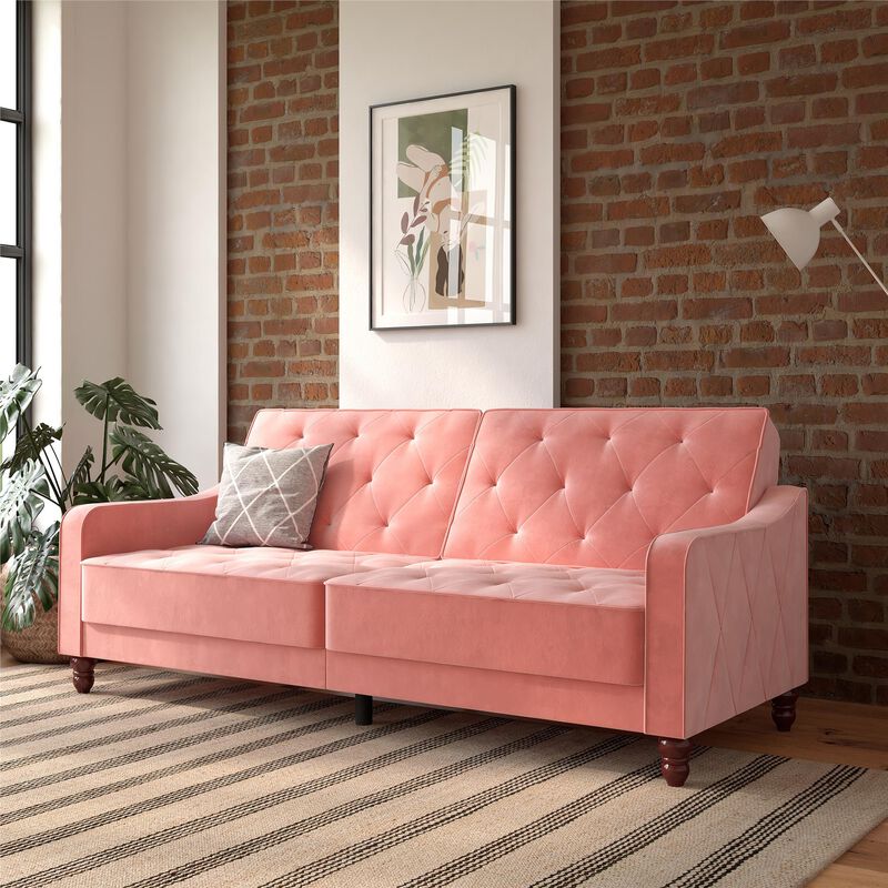 Vintage Tufted Split Back Futon