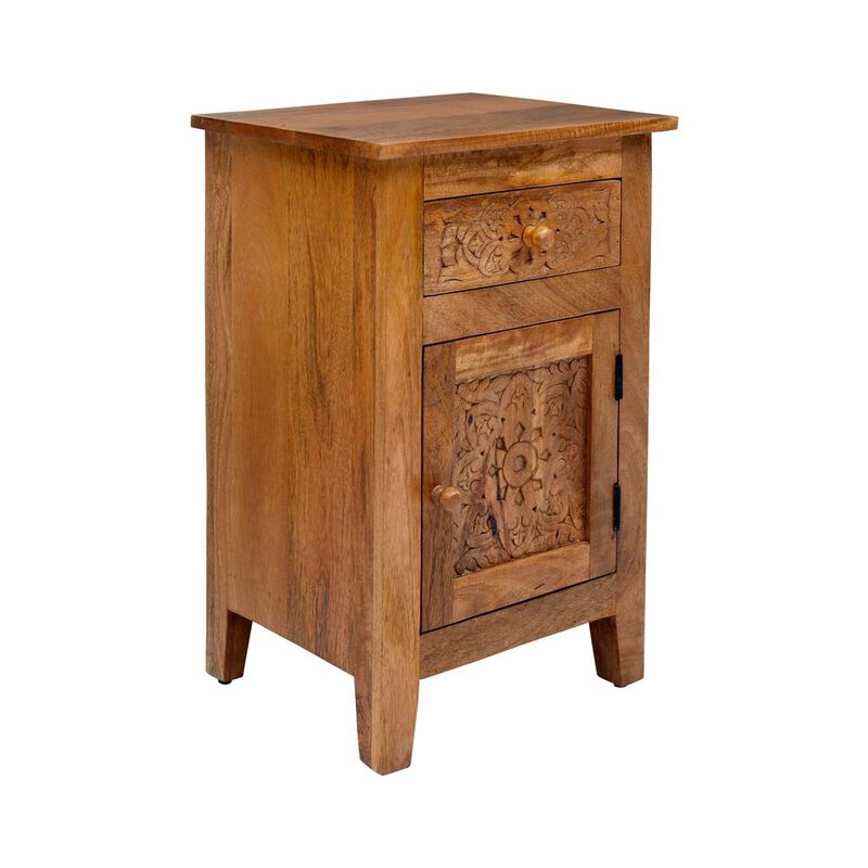 Jofran Hand Carved Mango Wood Accent Table