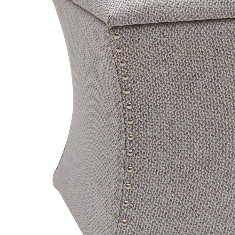 Amelia Nailhead Tufted Storage Ottoman