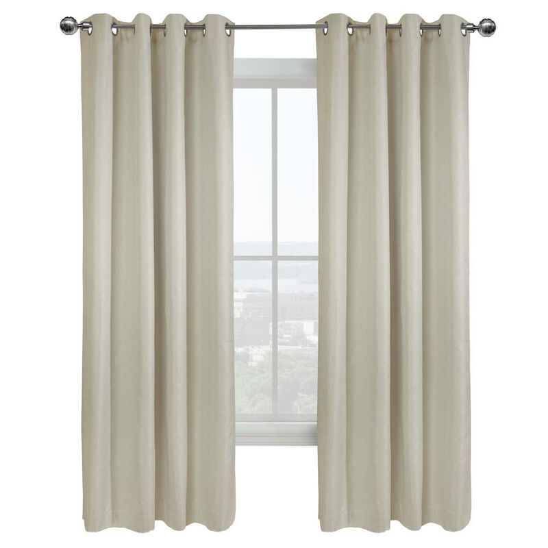 Thermaplus Vigo Blackout Provide Absolute Privacy Cost Cutting Benefits Grommet Curtain Panel Off-white