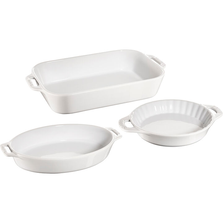 Staub Ceramic 3-pc Mixed Baking Dish Set - Cherry