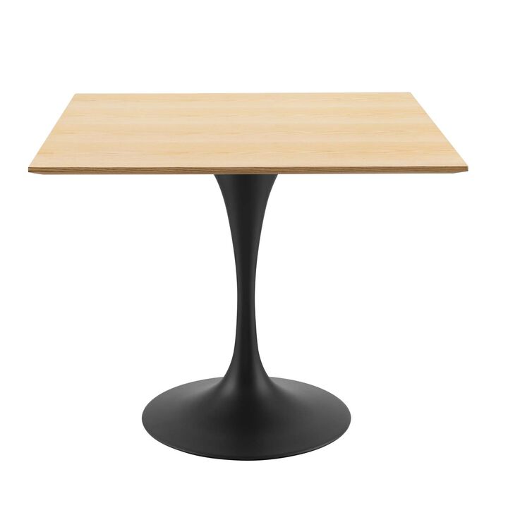 Modway - Lippa 36" Wood Square Dining Table Black Natural