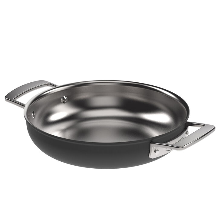 Demeyere Black 5 Stainless Steel with Ceramic exterior coating 9.5-in Double Handle Fry Pan