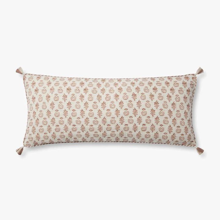 PLL0112 Rose/Ivory 13''x35'' Poly Pillow