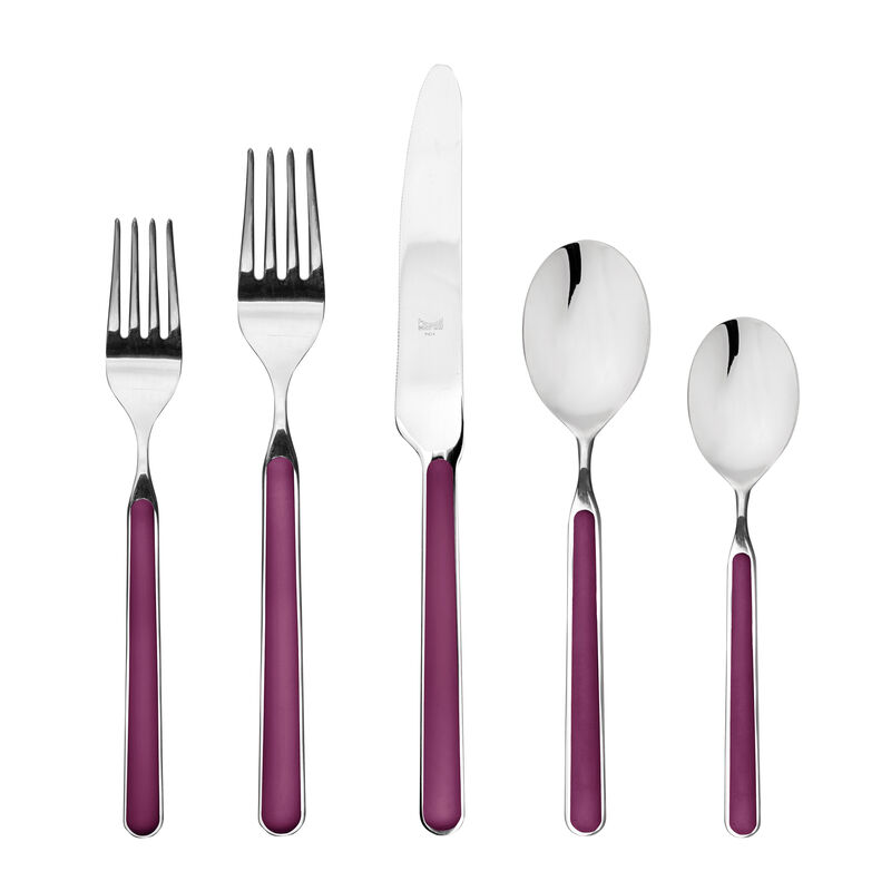 Fantasia 5-Piece Flatware Set in Light Mauve