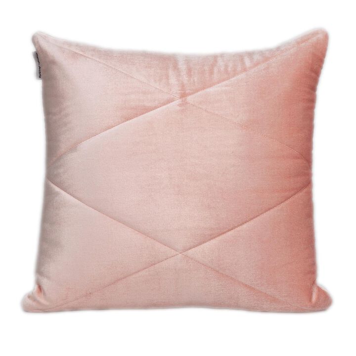 20" Pink Transitional Quilted Square Throw Pillow