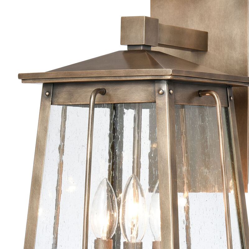 Kirkdale 19'' High 3-Light Brass Outdoor Sconce