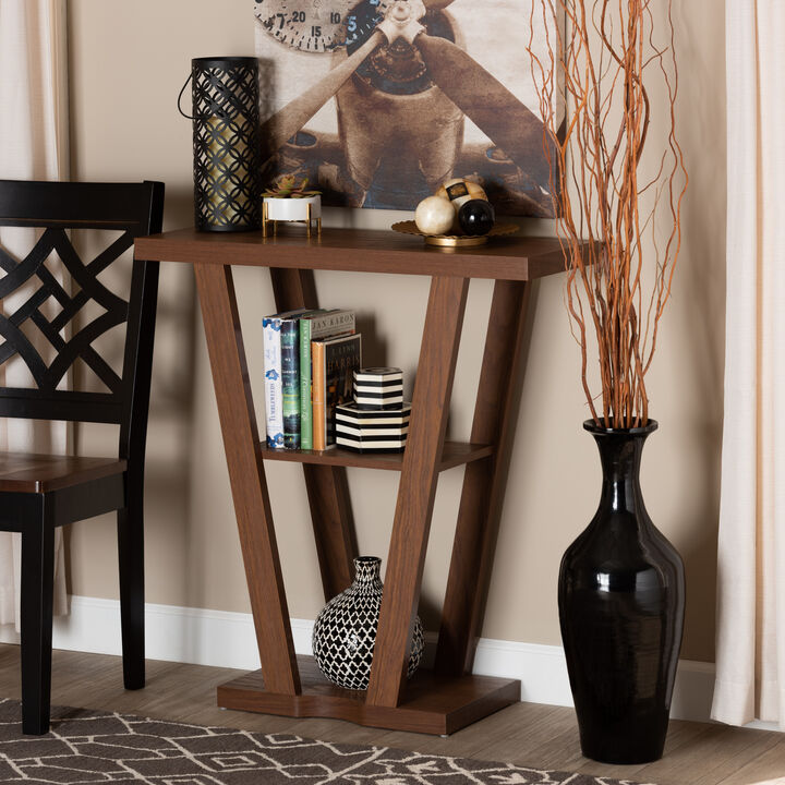 Baxton Studio Boone Modern and Contemporary Walnut Brown Finished Wood Console Table