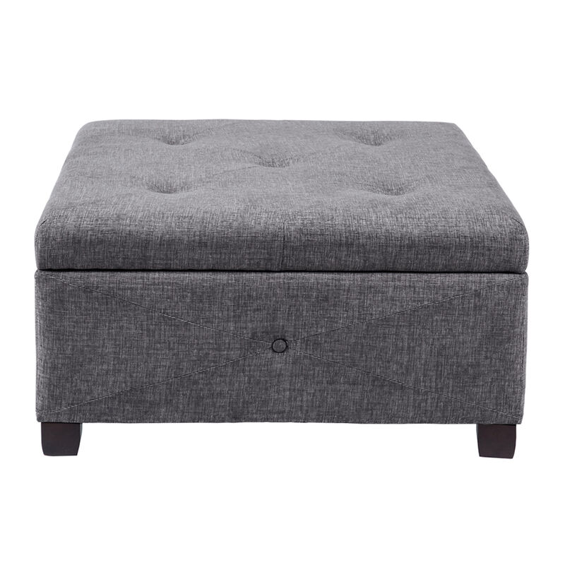 Aspen Button Tufted Storage Ottoman