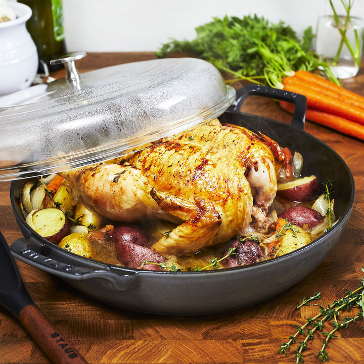 Staub Cast Iron 3.5-qt Braiser with Glass Lid - Citron