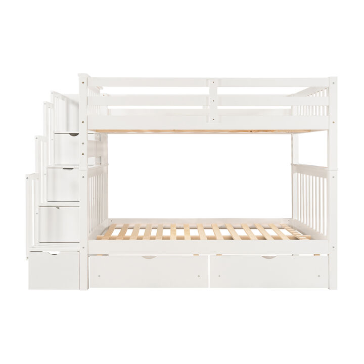 Merax Bunk Bed with Shelves and 6 Storage Drawers