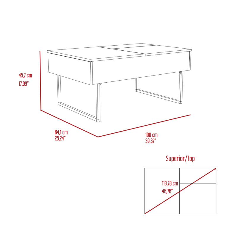 Beyond Lift Top Coffee, Two Legs, One Drawer - Espresso Onyx