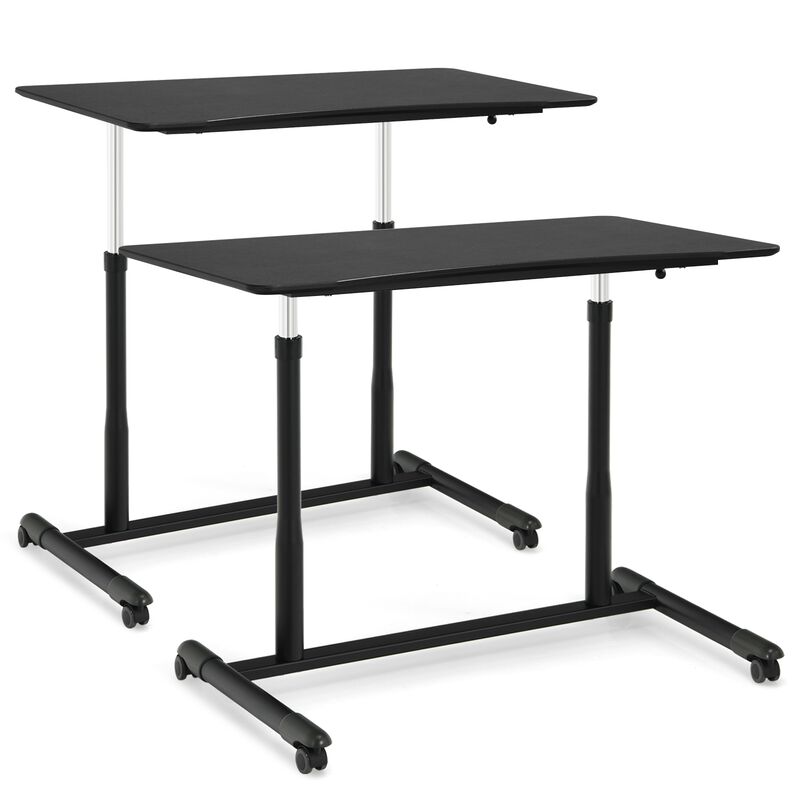 Height Adjustable Computer Desk Sit to Stand Rolling Notebook Table