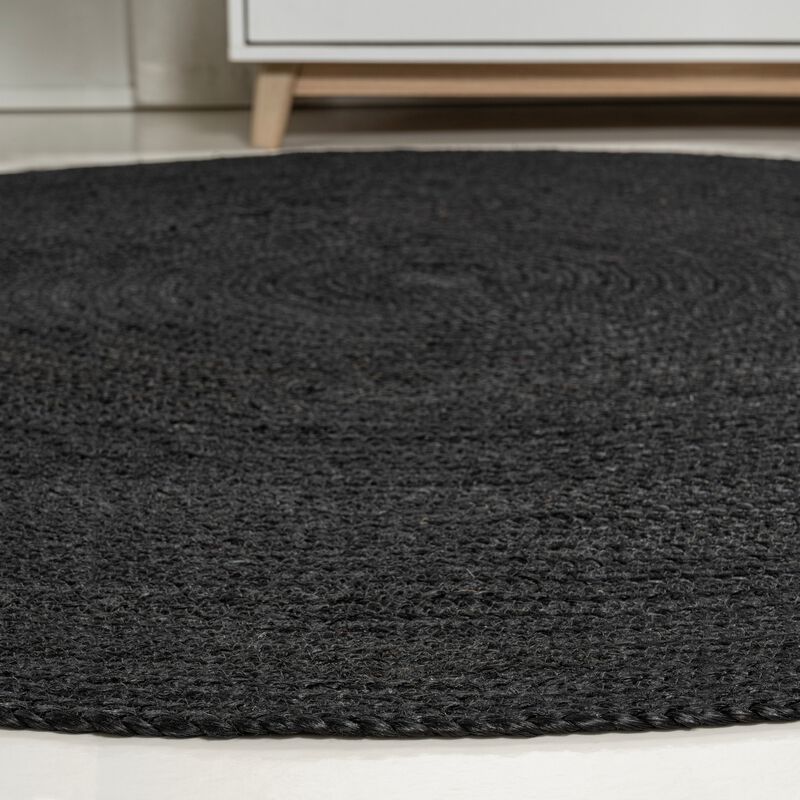 Zara Braided Coastal Cottage Round Jute. Round Area Rug