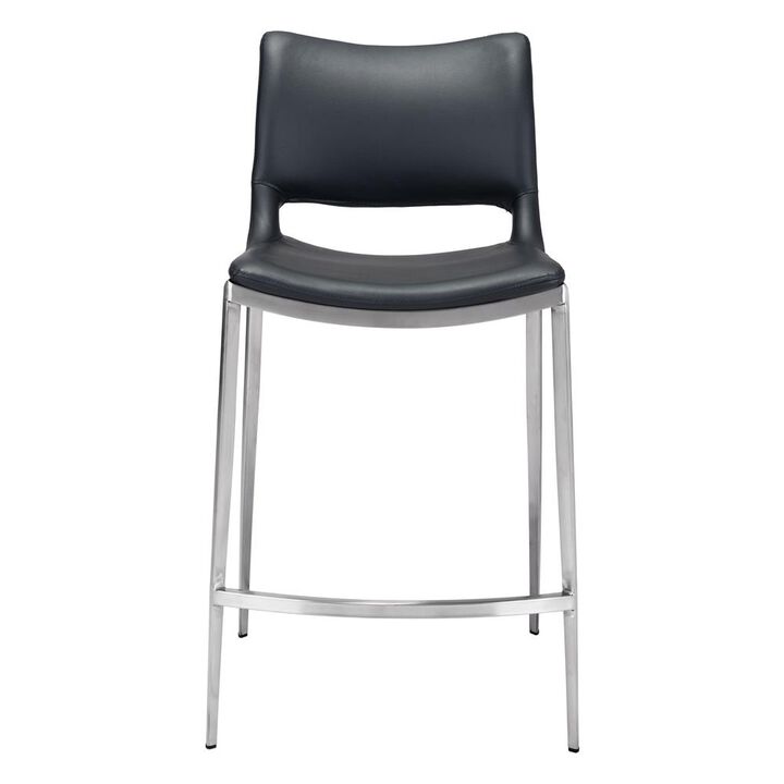 Belen Kox Ace Counter Chair (Set of 2), Black & Brushed Stainless, Belen Kox