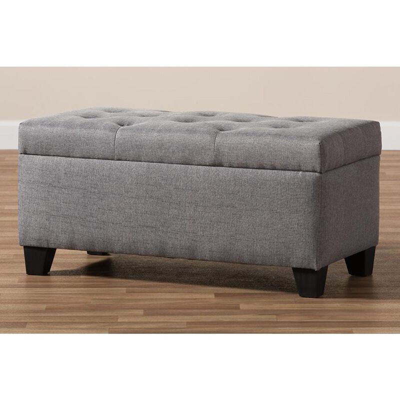 Michaela Modern and Contemporary Grey Fabric Upholstered Storage Ottoman