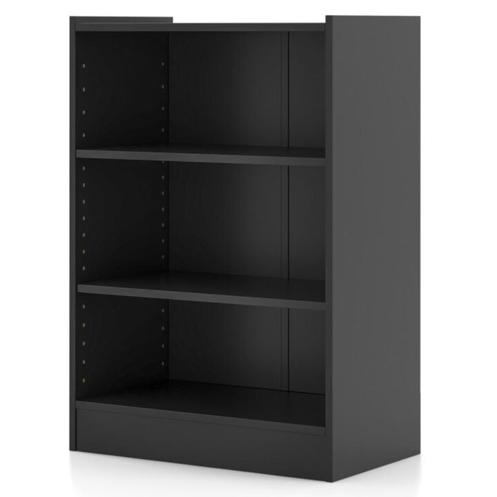 Hivvago 3-Tier Bookcase Open Display Rack Cabinet with Adjustable Shelves