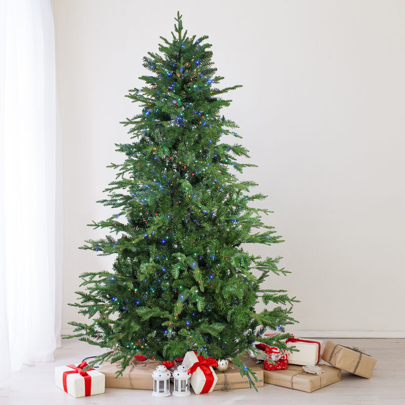 7.5' Pre-Lit Medium Ashland Sitka Spruce Artificial Christmas Tree - Multicolor LED Lights