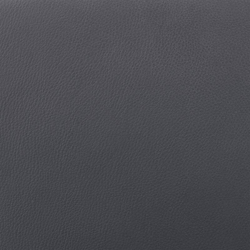 Itzan Adjustable Swivel Grey Faux Leather and Walnut Wood Stool with Chrome Base