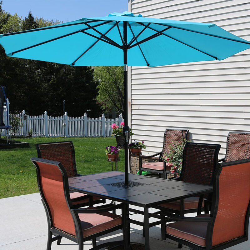 Sunnydaze 9 ft Aluminum Patio Umbrella with Tilt and Crank