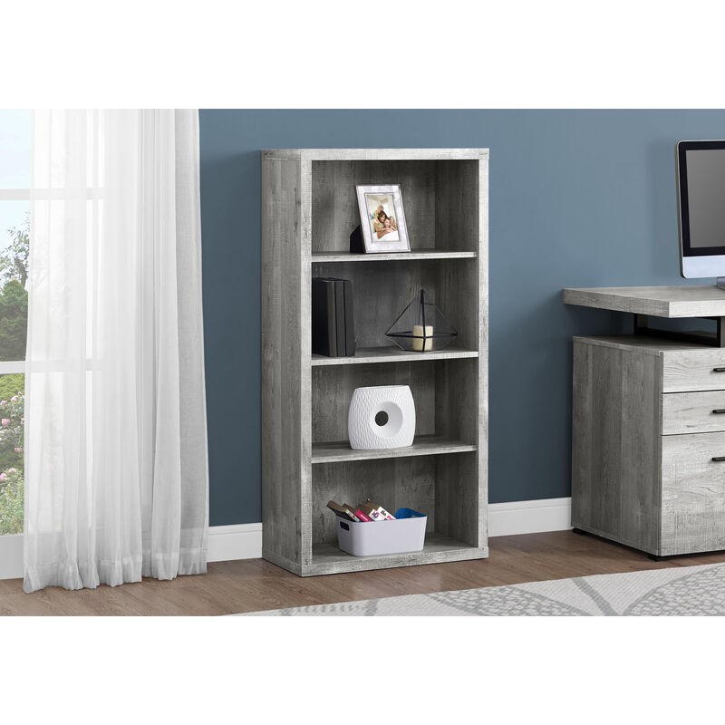 Monarch Specialties I 7405 Bookshelf, Bookcase, Etagere, 5 Tier, 48"H, Office, Bedroom, Laminate, Grey, Contemporary, Modern