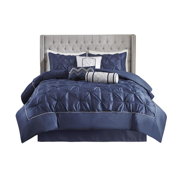 Belen Kox Royal Navy Tufted Comfort 7 Piece Bedding Set, Belen Kox