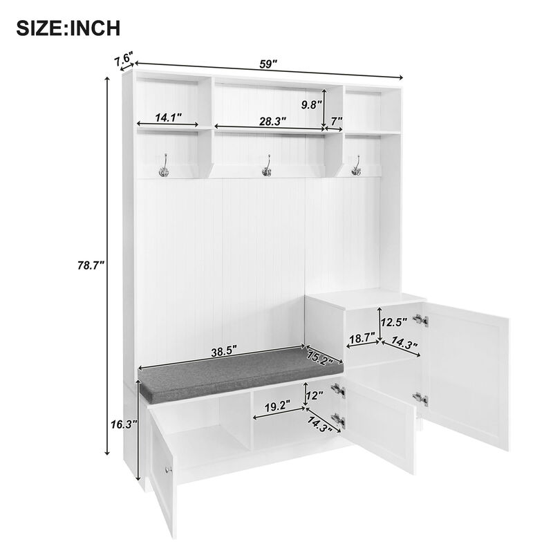 Merax Hall Tree with Bench and Shoe Cabinet