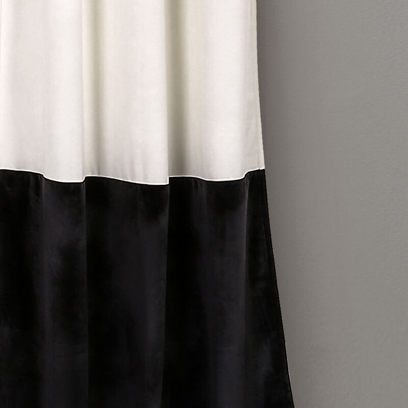 Prima Velvet Color Block Light Filtering Window Curtain