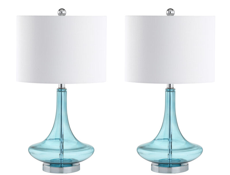Cecile Glass Teardrop LED Table Lamp (Set of 2)